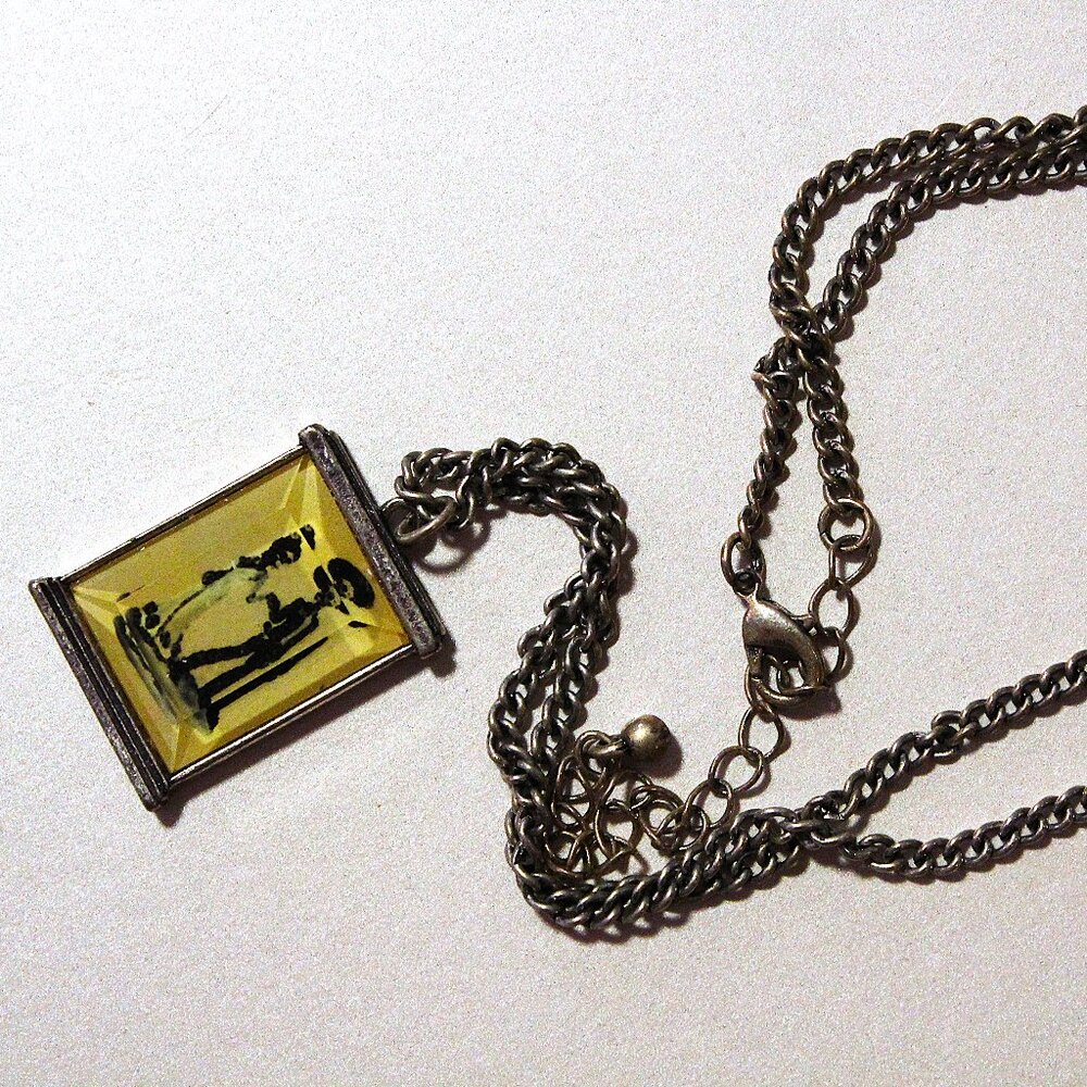 Unique Enamel Day of the Dead Pendant Necklace